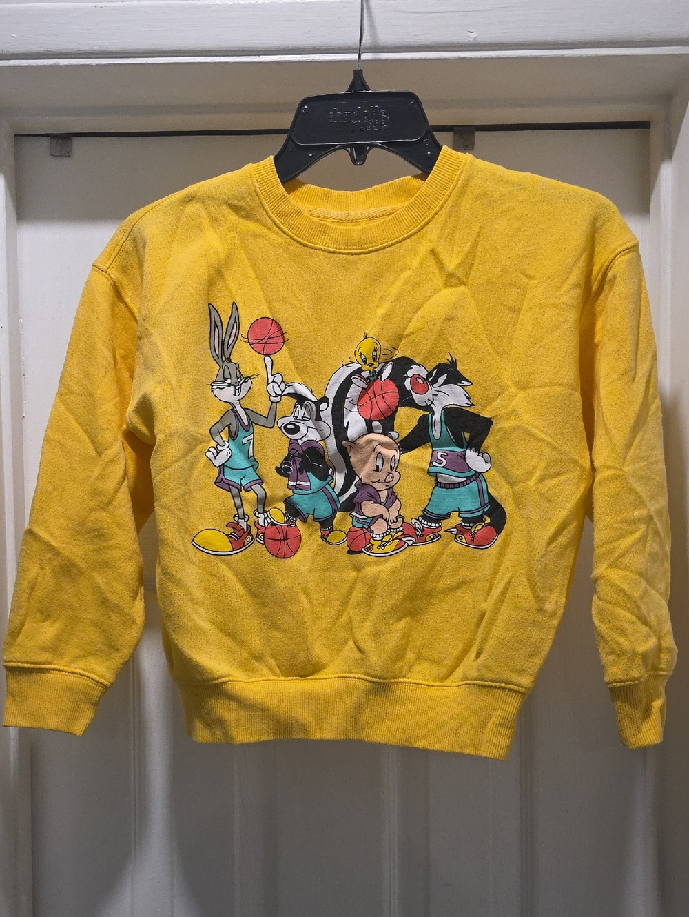 Warner Bros. Yellow Looney Tunes Basketball Crewneck Sweatshirt